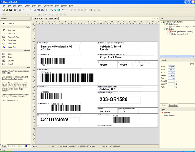 XLabel - Label Printing Software  by Wolf Software Screenshot